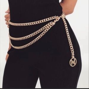 Meshki gold chain belt
